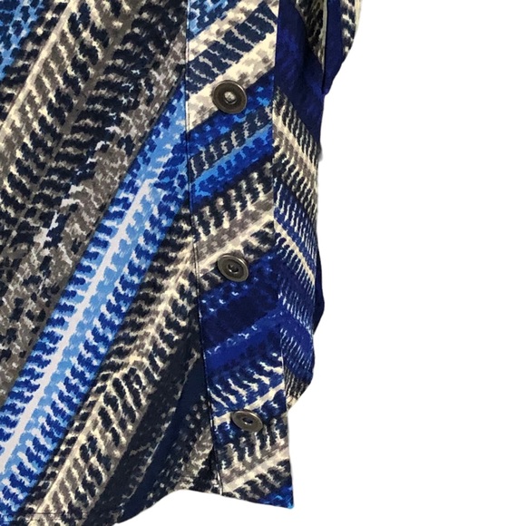 Laundry by Shelli Segal Blue Multicolored Print Jersey Knit Faux Wrap Dress - Picture 6 of 16